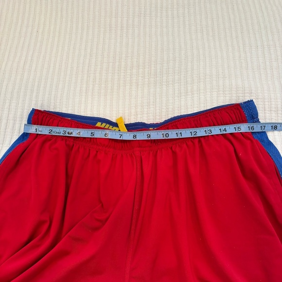 Nike Dri-Fit Mens Basketball Shorts Red Mesh Blue and Yellow Accents Size XXL - Picture 11 of 11